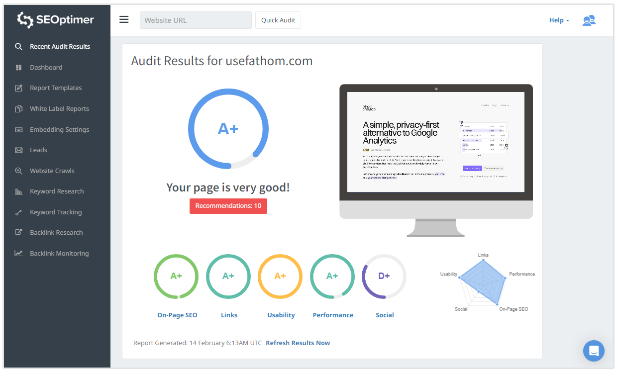 herramienta de auditoría de sitio web